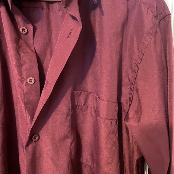 MEN - BENCHI -  button down shirt - burgundy color - size large - Picture 3 of 6